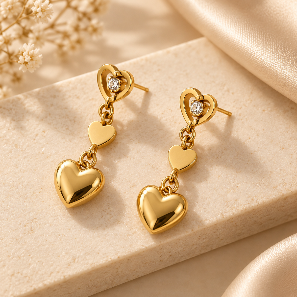 AIRA Heart Drop Earrings