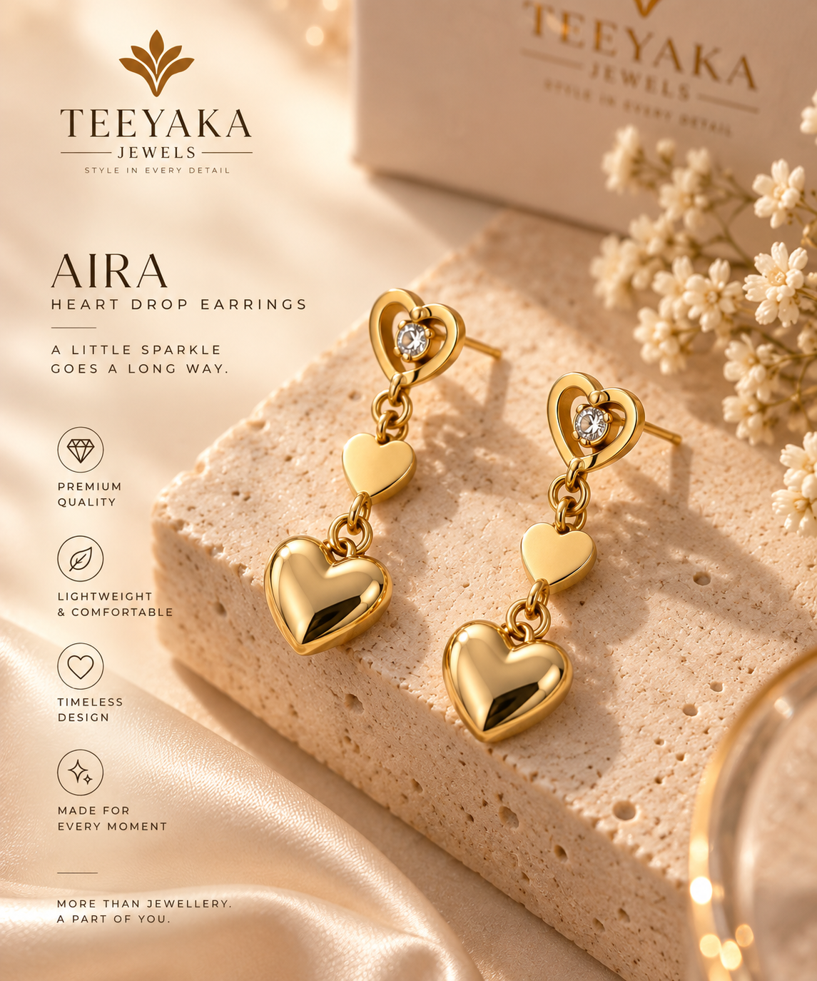 AIRA Heart Drop Earrings