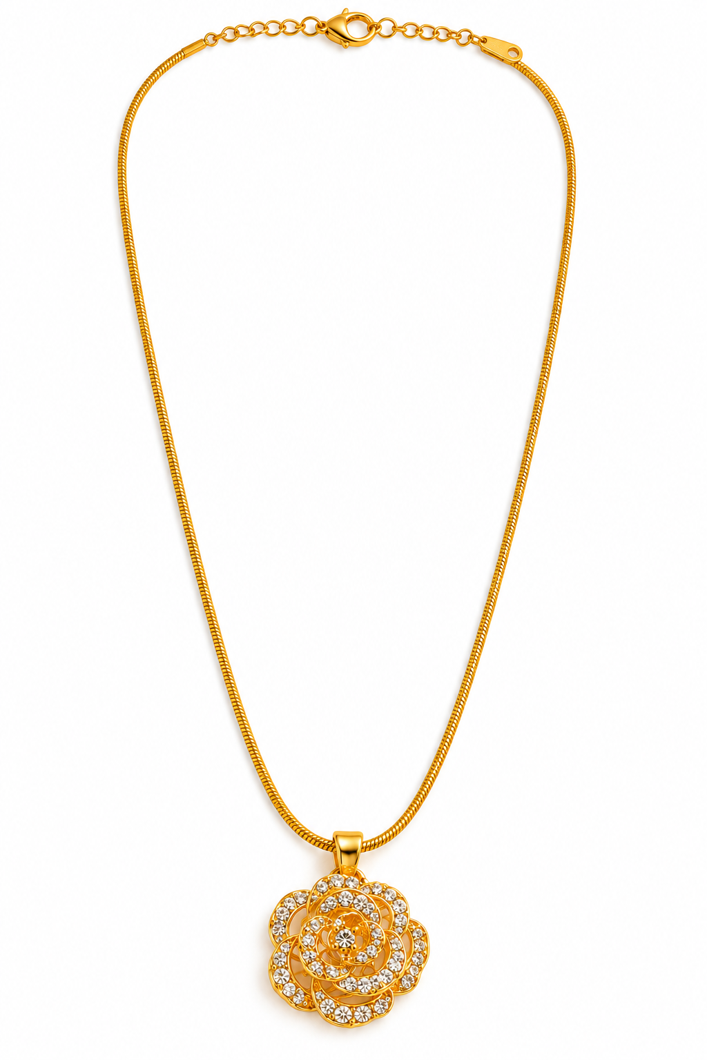 Gold-Tone Floral Pendant Necklace