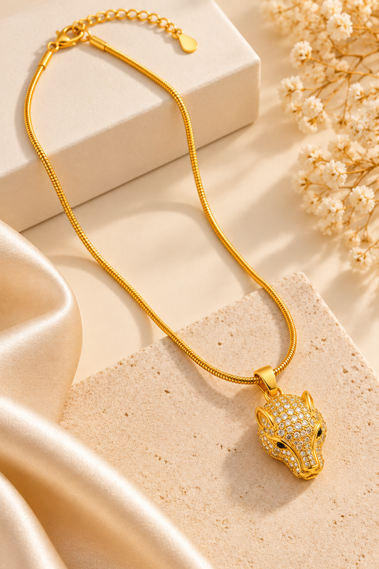 Anti-Tarnish Gold-Tone Ornate Pendant Necklace