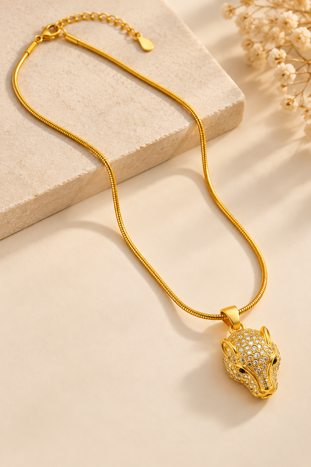 Anti-Tarnish Gold-Tone Ornate Pendant Necklace